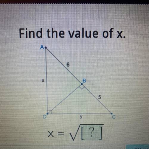 Find the value of x 6 5