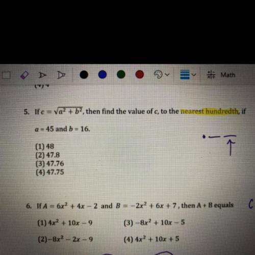Ignore number 6, I need help with number 5. Please help!!!