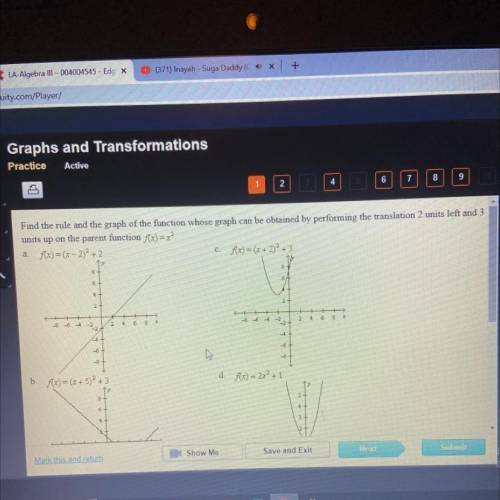 Find the rule and the graph of the function whose graph can be obtained by performing the translati