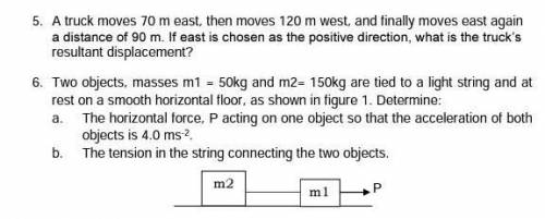 Help questions 5&6 about force