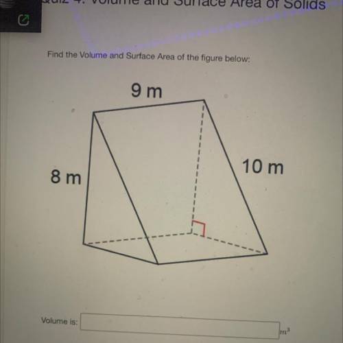 Find the Volume and Surface Area of the figure below: