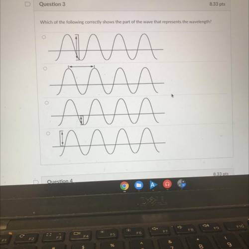 PLEASEEEEE HELP TIMED TEST Which of following correctly shows the part of the wave that represe