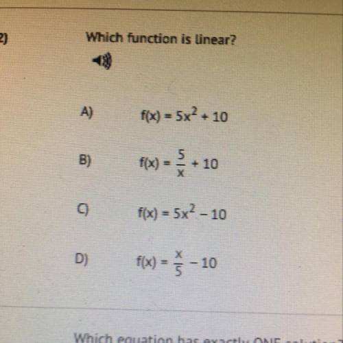 Which function is linear?