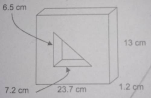 13. This sculpture is a rectangular prism with a triangular hole in it. The triangle is a right-ang