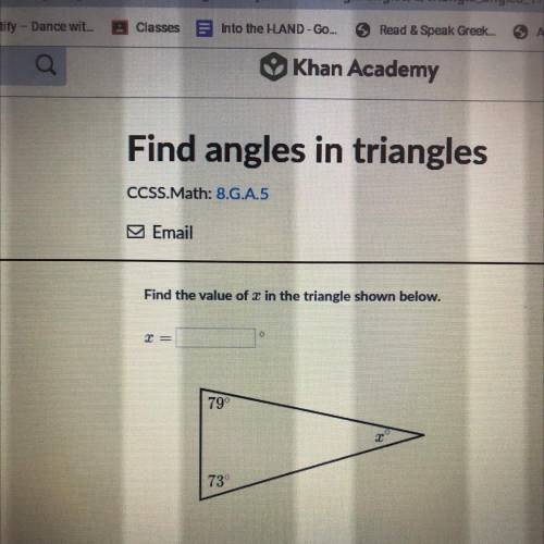 Find the value of x in the triangle shown below.
PLEASR HELP ME
