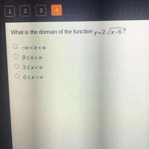 What is the domain of the function y=2./X-6?
O 0x
O 3x<0
O 6x<0