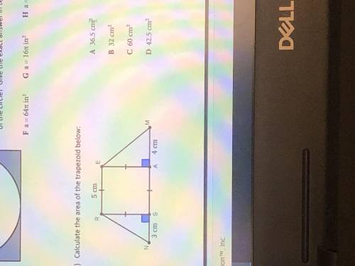 Calculate the area of the trapezoid below