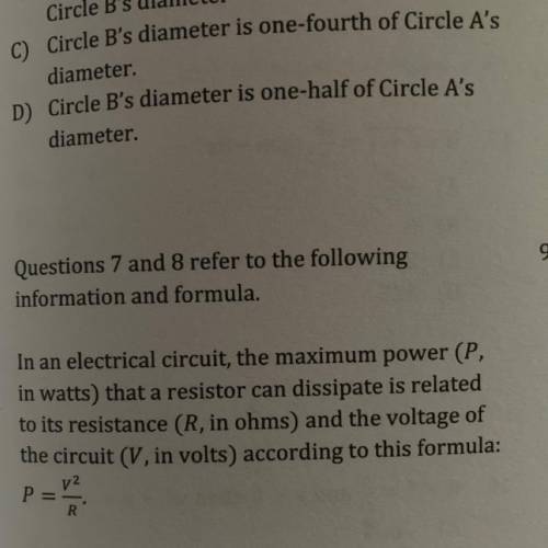 Number 8 says: A 10-ohm resistor is used to test the voltage in two different circuits. Circuit A s
