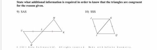 Triangle Congruence SSS & SAS i need help