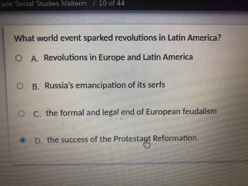 What world event sparked revolutions in Latin America