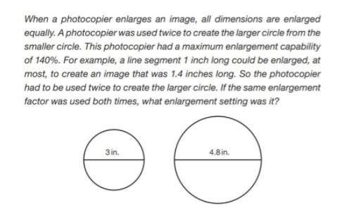 When you use a photocopier to enlarge an image, the whole image becomes bigger by a certain percent