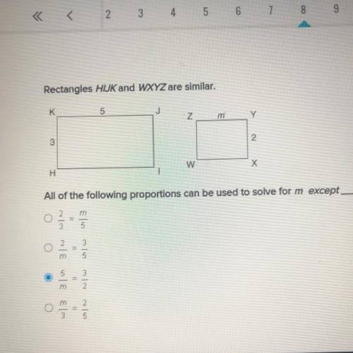 All of the following proportions can be used to solve for m except