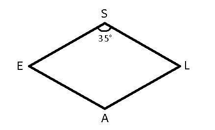 Pls help me its almost due 
Quadrilateral SEAL is a rhombus. What is the m∠E?