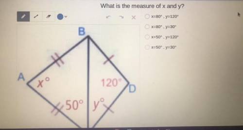 What is the measure of x and y?