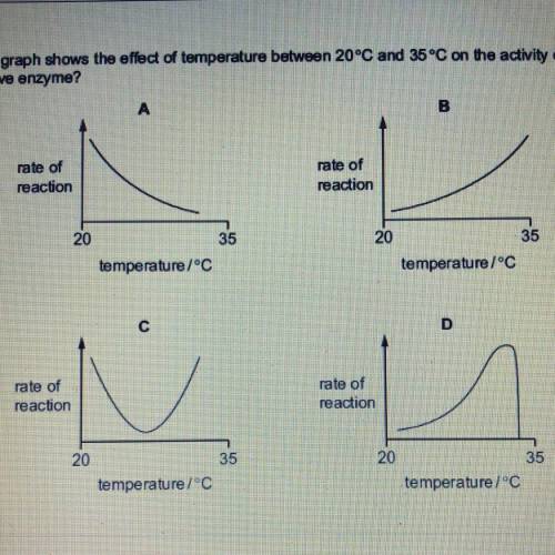 Which graph shows the effect of temperature between 20°C and 35°C on the activity of a human

dige