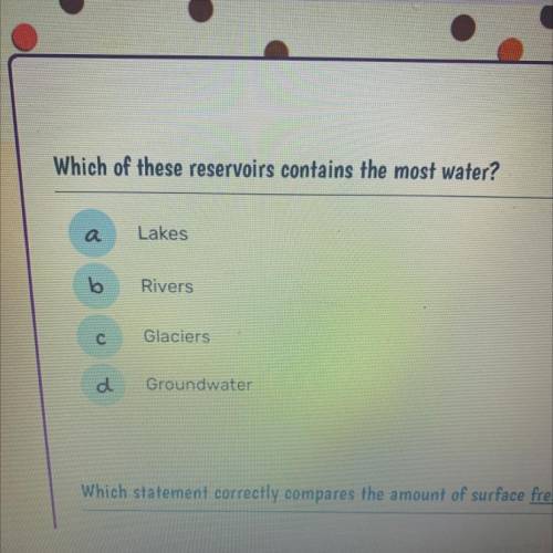 Which of these reservoirs contains the most water?