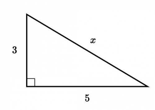 Find the value of x in the triangle shown