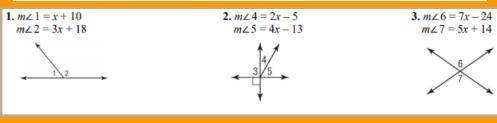 I need some help with Geometry.

Find the measure of each numbered angle and the theorem that just