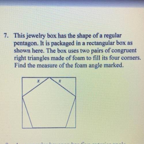 This jewelry box has the shape of a regular

pentagon. It is packaged in a rectangular box as
show