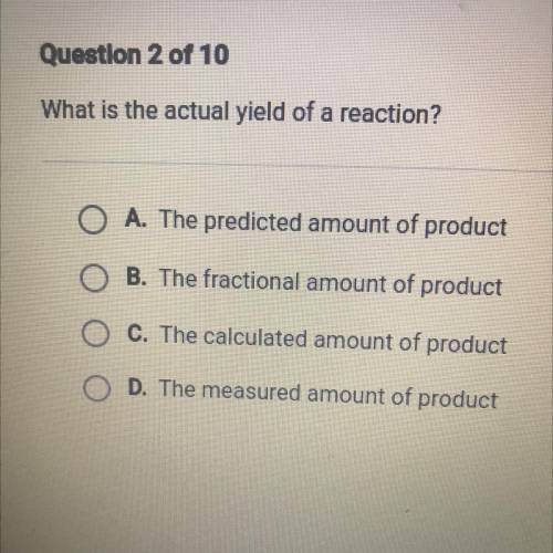 What is the actual yield of a reaction?