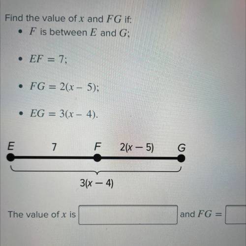 Find the value of d and FG if: