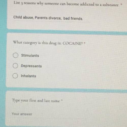 What category is cocaine in?
