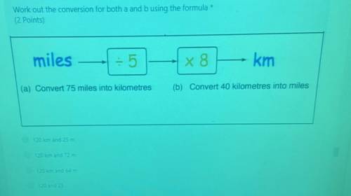 Work out the conversion for both a and b using the formula *