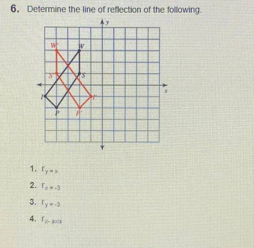 6. Determine the line of reflection of the following.