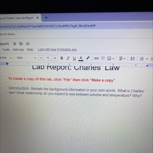 Instruction: restate the background information in your own words what is Charles law a relationshi