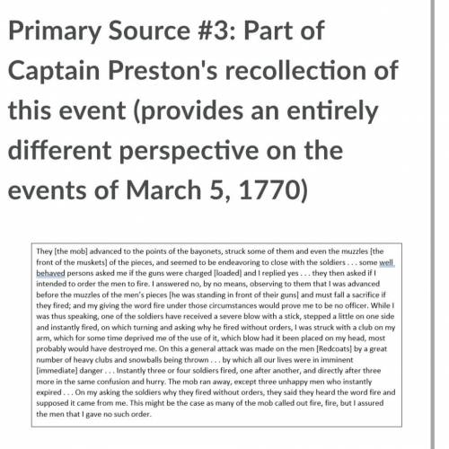 Which side seems to be at blame for starting the firing of muskets?

What evidence from Preston’s