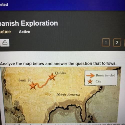 Analyze the map below and answer the question

Identify the explorer who completed the expedition