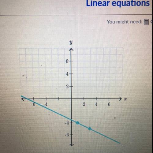 Write an equation that represents the line use exact numbers.