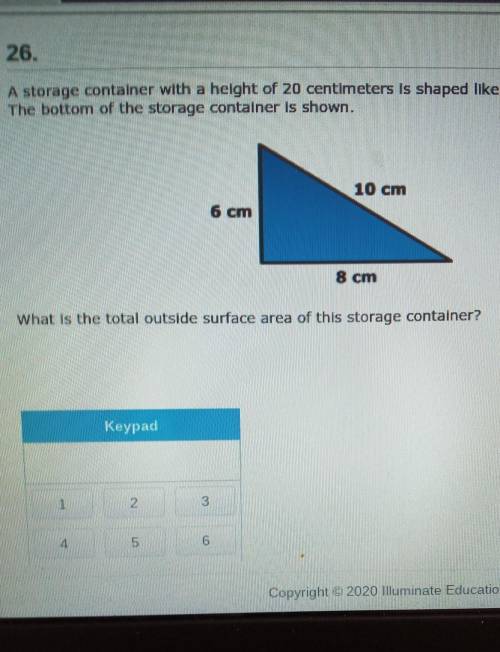 storage container with a height of 20 centimeters is shaped like a triangular prism. he bottom of t
