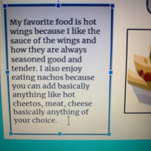 Split hot wings and nachos up in there own paragraph