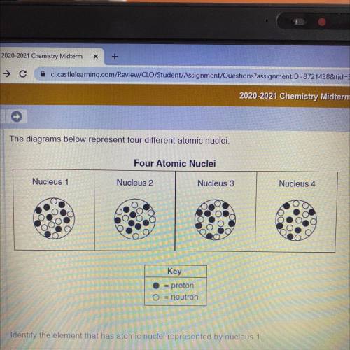 Identify the element that has atomic nuclei represented by nucleus 1