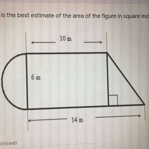 What is the best estimate of the area of the figure in square inches?