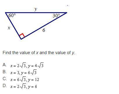 Analyze the diagram below and complete the instructions that follow. Find the value of x and the va