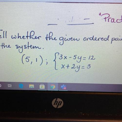 Tell whether the given ordered pair is a solution of the system