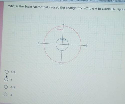 What is the scale factor that caused the change from circle A to circle b