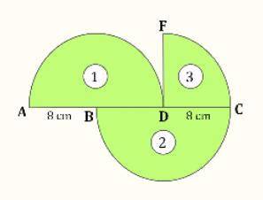 the figure below is composed of two semicircles and a quarter circle, namely, semicircle 1 with cen