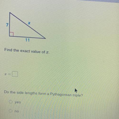 X=____ Do the side length form a Pythagorean triple?
