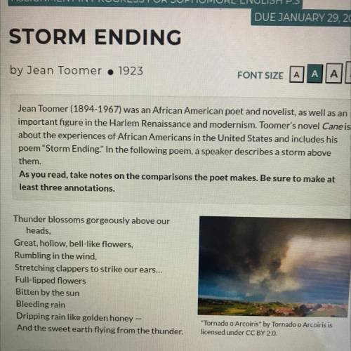 How does the figurative language in lines 8-9 contribute to the tone of

the poem? 
Storm ending