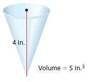 Please Help Asap!

The radius r of the base of a cone is given by the equation r=(3Vπh)1/2, where