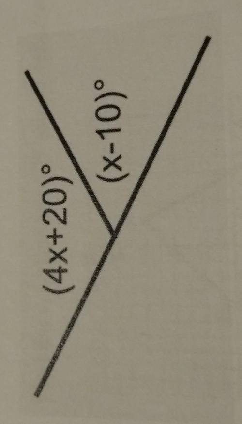 Solve for x. what are the measures of the two angles shown? show your work