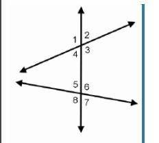 In the diagram, which pair of angles are corresponding angles?

A transversal intersects 2 lines t