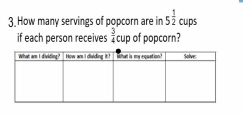 How many servings of popcorn are in 5 1/2 cups of each person receives 3/4 cup of popcorn?