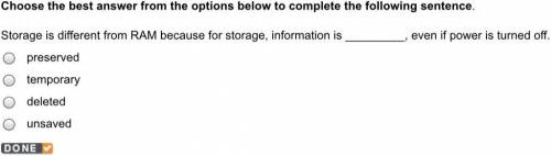 Choose the best answer from the options below to complete the following sentence. Storage is differ