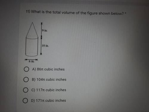 Help!
What is the total volume of the figure shown