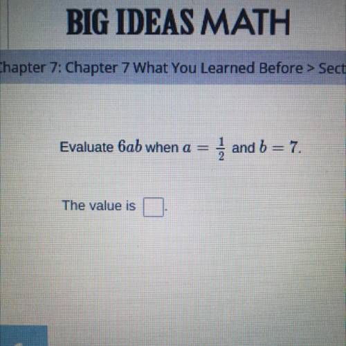 Evaluation 6ab when a = 1/2 and b = 7