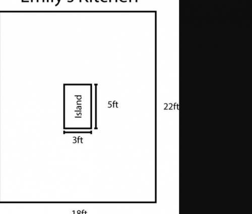Emily wants to cover her kitchen floor with ceramic tile. The diagram below shows the layout of her